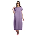 thumbnail image 1 of Moomaya Lace Neckline Cotton Sleepwear For Ladies Womens Round Neck Nightdress, 1 of 6
