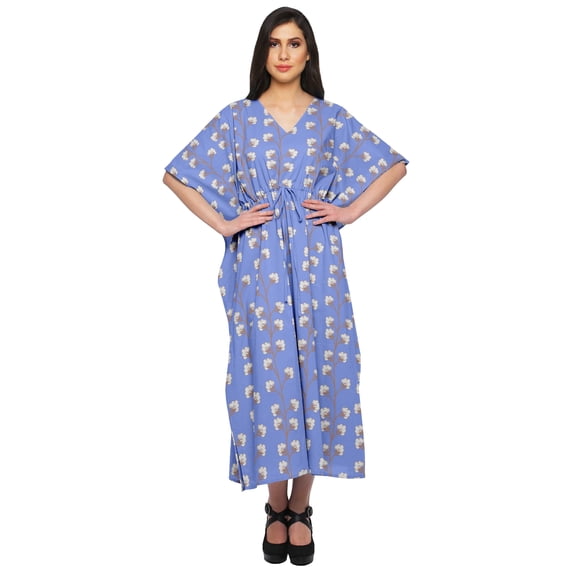 Moomaya Long Caftan Maxi Dress Beach Swimwear Cover Up Womens Kaftan Plus Size - L-XL