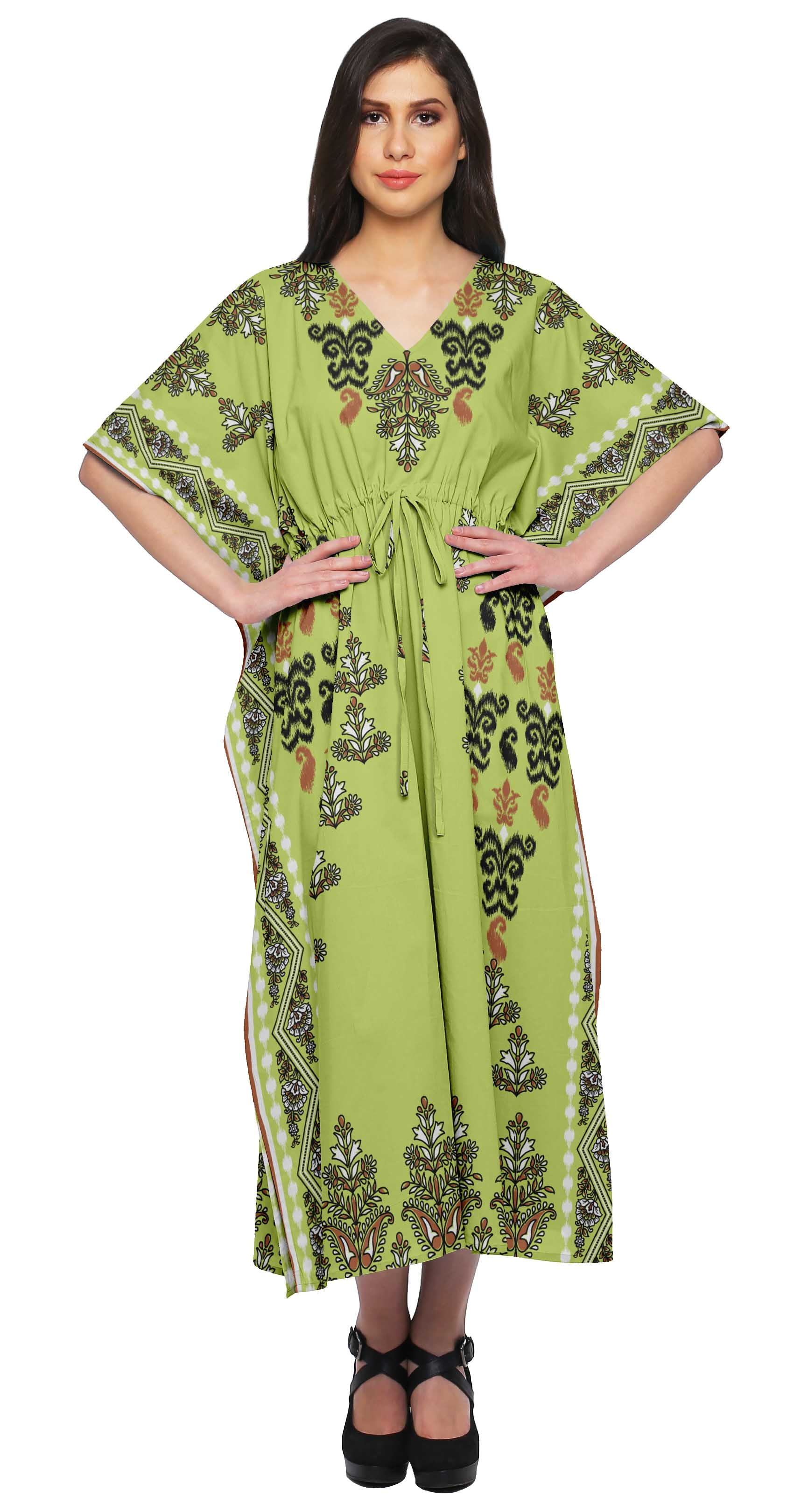 Moomaya Womens Long Beach Kaftan Beachwear Bikini Coverup Dress Kaftan Plus Size