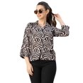 thumbnail image 1 of Moomaya Long Sleeve Shirt Collar Printed Top - Women's Stylish Georgette Top, 1 of 9