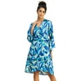 thumbnail image 1 of Moomaya Long Sleeve V Neck Wrap Printed Dress - Women's Stylish Wrap Dress, 1 of 9
