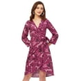 thumbnail image 1 of Moomaya Long Sleeve V Neck Wrap Printed Dress - Women's Stylish Wrap Dress, 1 of 9