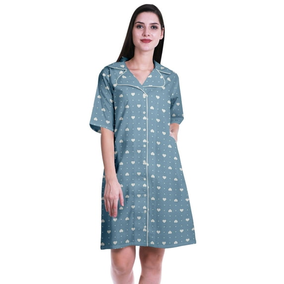 Moomaya Night Dresses For Women Short Nightwear Plus Size Shirts For Women-S-XXL