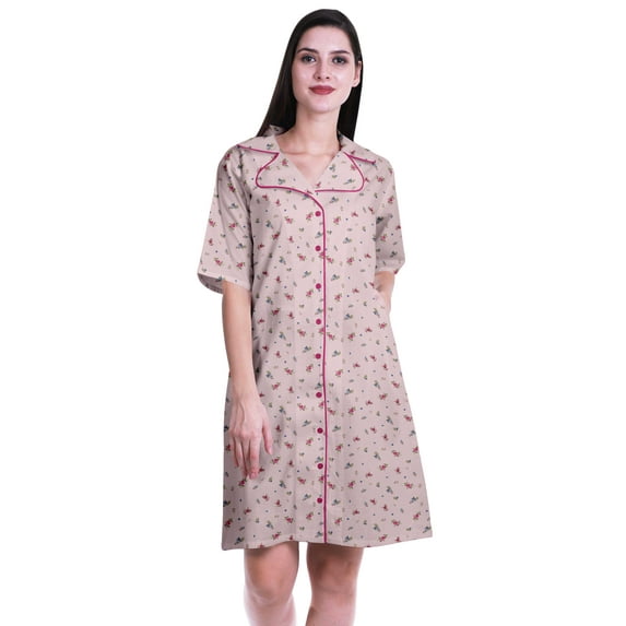 Moomaya Night Gown For Women Sexy Cotton Plus Size Sleep Shirts For Women-S-XXL