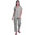 thumbnail image 1 of Moomaya Notch Collar Button Down Printed Cotton Pajama Set For Women Nightwear, 1 of 6