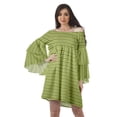 thumbnail image 1 of Moomaya Olive Green Womens Off Shoulder Summer Beach Dress Cotton Vacation Dress With Bell Sleeves - XL, 1 of 7