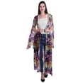 thumbnail image 1 of Moomaya Open Front Printed Georgette Shrug Slit Sleeve Beach Cover Up For Women, 1 of 5