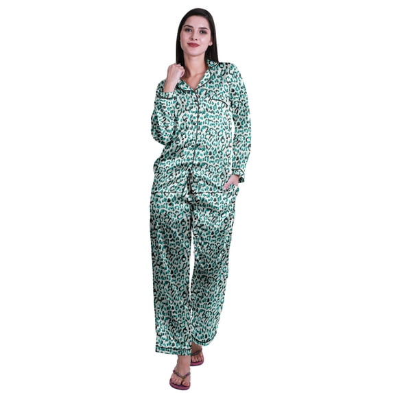 Moomaya Pajama Shorts With Pockets For Women Printed Sleepwear Pajama Nightdress