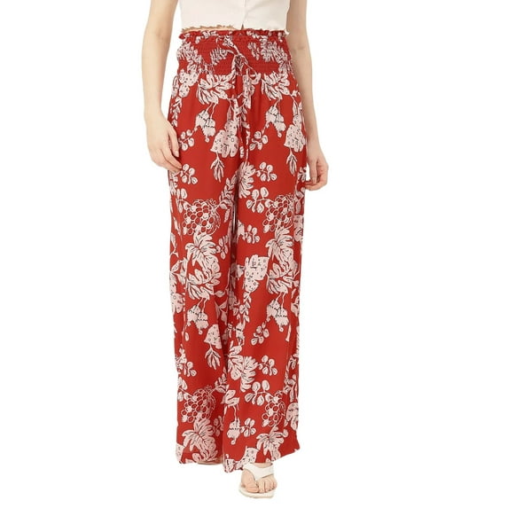 Moomaya Palazzo Loose Fit Printed Rayon Pant - Women's Stylish Palazzo