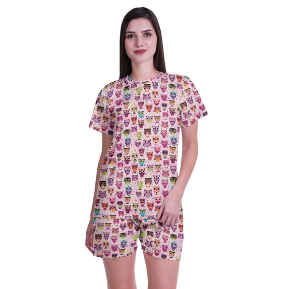 Moomaya Pj Sets For Women Printed T-Shirts For Women Shorts For Girls Nightwear