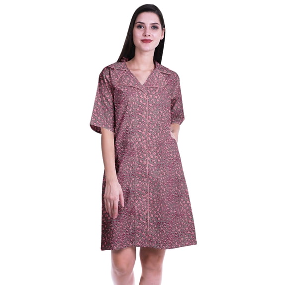 Moomaya Plus Size Shirts For Women Printed Button Down Shirts Summer Dress-S-XXL