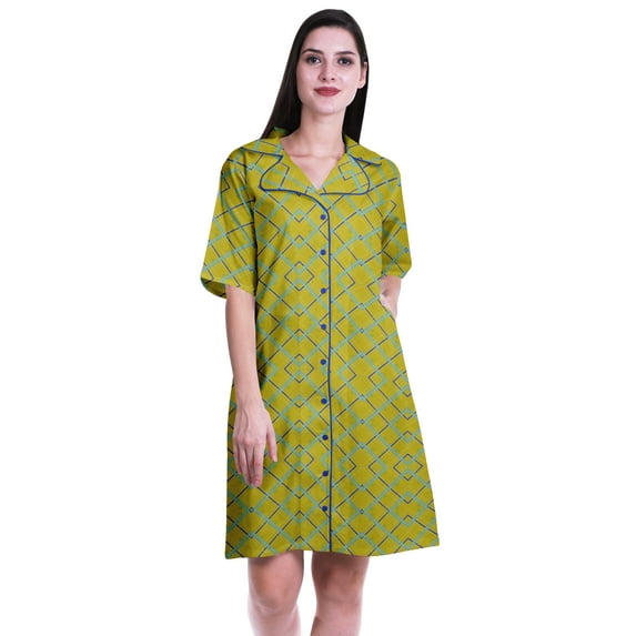 Moomaya Plus Size Shirts For Women Printed Button Down Shirts Summer Dress-S-XXL