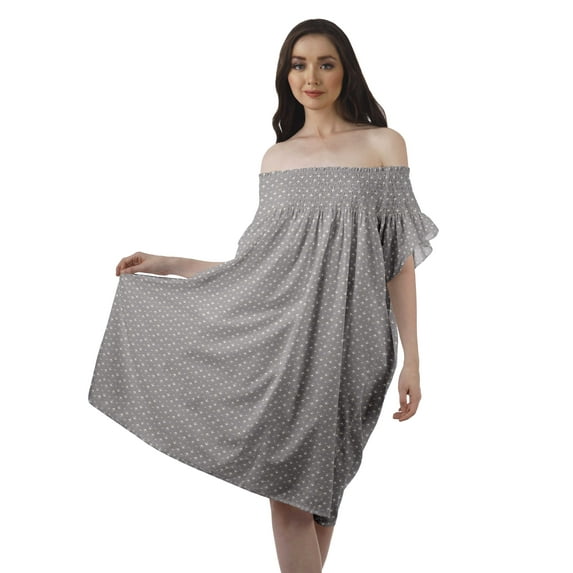 Moomaya Poly Crepe Casual Dress Printed Womens Cocktail Dresses Knee Long Tunic