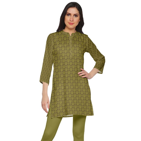 Moomaya Poly Crepe Mini Kurta Summer Tunic Printed Short Kurtis For Women