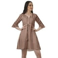 thumbnail image 1 of Moomaya Poly Crepe Printed Drawstring Mini Dress Plus Size WoMen's Shirt Dresses, 1 of 1