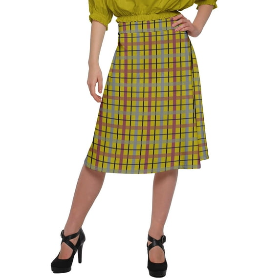 Moomaya Poly Spandex Skirt With Elastic Waist Printed Skirt Ladies Summer Wear