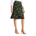 thumbnail image 1 of Moomaya Printed A-Line Skirt For Women, Elastic Waist Midi Length Formal Look Skirt, 1 of 9