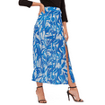 thumbnail image 1 of Moomaya Printed A-Line Skirt With Slit For Women, High Waist Midi Skirts, 1 of 8