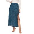 thumbnail image 1 of Moomaya Printed A-Line Skirt With Slit For Women, High Waist Midi Skirts, 1 of 8