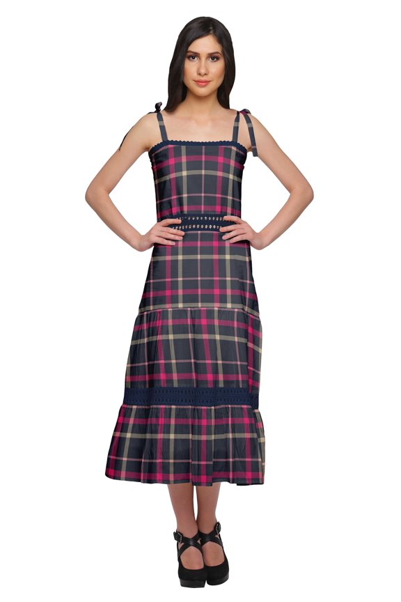 Printed Adjustable Shoulder Strap Women Casual Sleeveless Long Dress