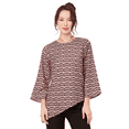 thumbnail image 1 of Moomaya Printed Asymmetric Tops For Women, Poly Rayon Long Sleeve Tunic Top, 1 of 8