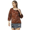 thumbnail image 1 of Moomaya Printed Balloon Sleeves Womens Top, Tie-Up Casual Summer Tunic Top, 1 of 8