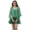 thumbnail image 1 of Moomaya Printed Beach Clothes For Women Tassel Shrug Swim Cover Up Cardigan, 1 of 5