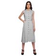 thumbnail image 1 of Moomaya Printed Button Down Sleeveless Kurti Dress With Pocket Casual Work Shirt, 1 of 5