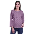 thumbnail image 1 of Moomaya Printed Button Placket Full Sleeve Top Round Neck WoMen's Casual Summer Tunic, 1 of 6