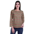 thumbnail image 1 of Moomaya Printed Button Placket Full Sleeve Top Round Neck WoMen's Casual Summer Tunic, 1 of 6