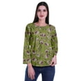 thumbnail image 1 of Moomaya Printed Button Placket Full Sleeve Top Round Neck WoMen's Casual Summer Tunic, 1 of 6