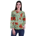 thumbnail image 1 of Moomaya Printed Button Placket Full Sleeve Top Round Neck WoMen's Casual Summer Tunic, 1 of 6