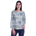 thumbnail image 1 of Moomaya Printed Button Placket Full Sleeve Top Round Neck WoMen's Casual Summer Tunic, 1 of 6