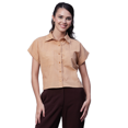 thumbnail image 1 of Moomaya Printed Button-Up Shirt For Women, Short Sleeve Collared Blouses With Pockets, 1 of 8