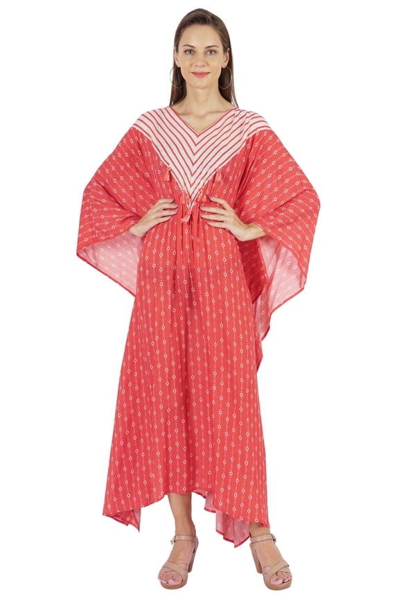 Printed Caftan Gown Maxi Dress For Women Beachwear Party Kimono Cover Up Kaftan