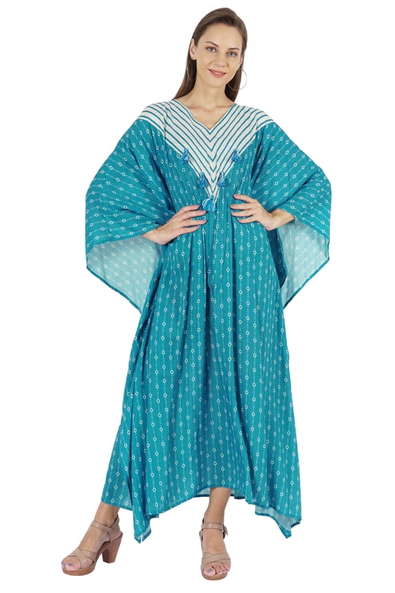 Printed Caftan Gown Maxi Dress For Women Beachwear Party Kimono Cover Up Kaftan