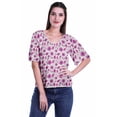 thumbnail image 1 of Moomaya Printed Casual Top For Womens V-Neck Summer Top Short Sleeve Blouse T-shirt, 1 of 6