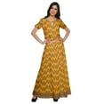 thumbnail image 1 of Moomaya Printed Cold Shoulder Cotton Crop Top Skirt Set Party Wear Ethnic Set, 1 of 6