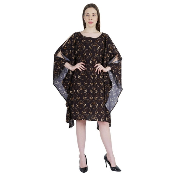 Moomaya Printed Cold Shoulder Kaftan Cover Up For Women Sundress Caftan Dress