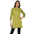 thumbnail image 1 of Moomaya Printed Collar Close Neck Mini Tunic Dresses For Women Clothing Wear, 1 of 5