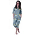thumbnail image 1 of Moomaya Printed Cotton 3/4 Sleeve Shirt With Capri 2 Piece Nightwear Set Sleepwear For Womens, 1 of 7