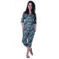thumbnail image 1 of Moomaya Printed Cotton 3/4 Sleeve Shirt With Capri 2 Piece Nightwear Set Sleepwear For Womens, 1 of 7