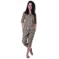thumbnail image 1 of Moomaya Printed Cotton 3/4 Sleeve Shirt With Capri 2 Piece Nightwear Set Sleepwear For Womens, 1 of 7