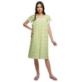 thumbnail image 1 of Moomaya Printed Cotton Lace Border Sleepwear Women Short Sleeve Nightdress, 1 of 5