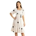 thumbnail image 1 of Moomaya Printed Cotton Short Sleeve Fit And Flare Dress - Cute Casual Dress, 1 of 9
