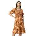 thumbnail image 1 of Moomaya Printed Cotton Short Sleeve Fit And Flare Dress - Cute Casual Dress, 1 of 9