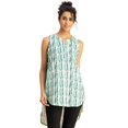 thumbnail image 1 of Moomaya Printed Cotton Sleeveless High-Low V Neck Top - Boho Style Top, 1 of 9