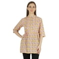thumbnail image 1 of Moomaya Printed Cotton Tunic Top For WoMen's Mandarin Collar Ethnic Wear Pin Tuck Kurti, 1 of 7