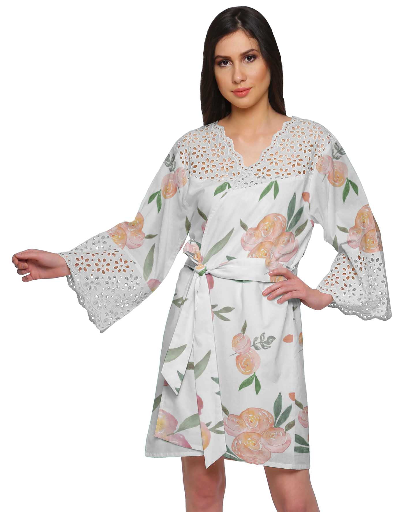 Women's Long Sleeves Short/Mini Solid Colored Lace Elegant Robes
