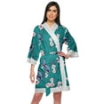 thumbnail image 1 of Moomaya Printed Cotton&nbsp;Robe&nbsp;Women Lightweight Kimono&nbsp;Sleeve Summer Bathrobe, 1 of 6
